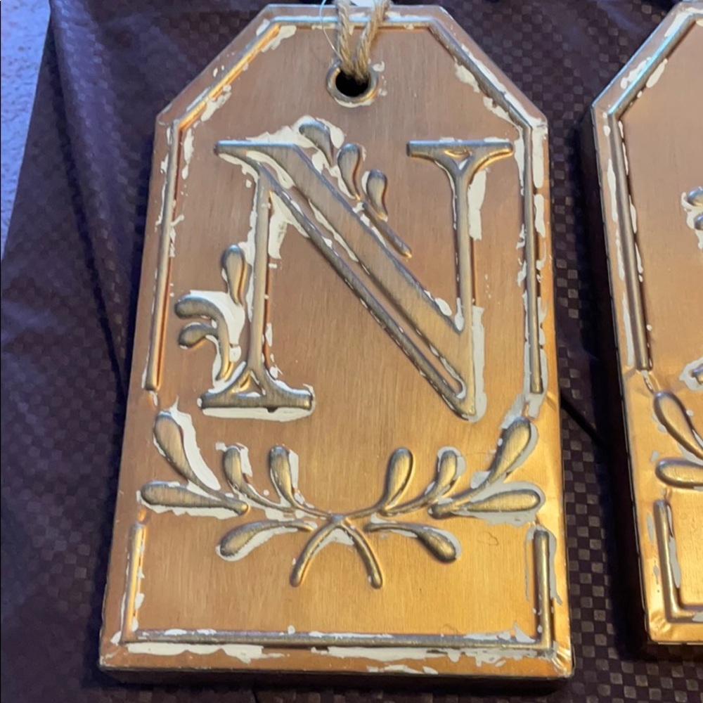 Letter bronze metal door tags